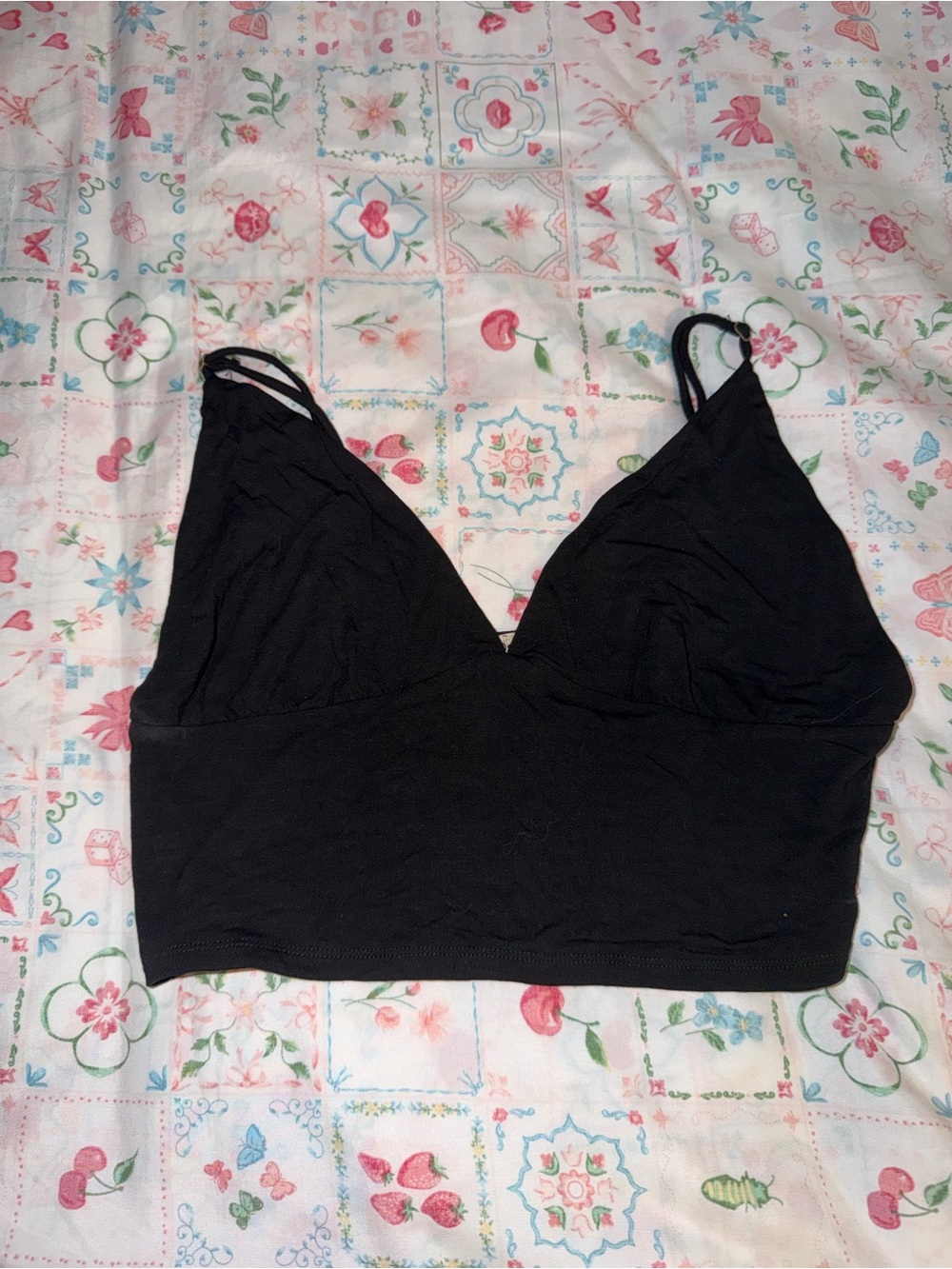 Black cami Bralette/Croptop with mesh back